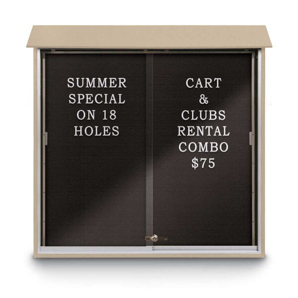 Outdoor Enclosed Combo Board, 72"x36", Bronze Frame/Grey & Cork
